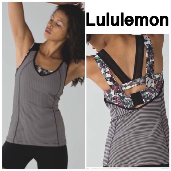 Lululemon Super Sport Tank Floral w/ Bra 4 - Picture 1 of 10